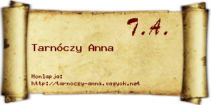 Tarnóczy Anna névjegykártya